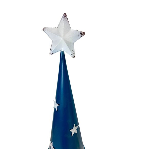 Bouncy Patriotic Metal Gnome Stars Hat & Flag Americana 4th of July Decor 22 in - Picture 5 of 8